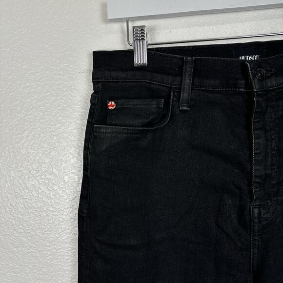 Hudson Jeans Women Size 31 Noa Stellar High Rise Straight Crop Black Wash - Picture 3 of 11